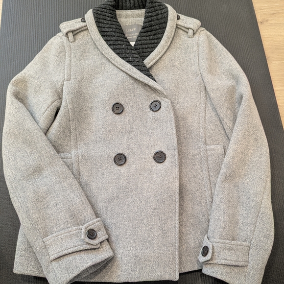 J. Crew Jackets & Blazers - J.Crew Gray Peacoat with Black Collar